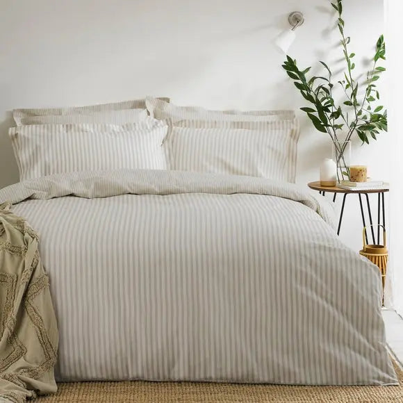 The Linen Yard Hebden Reversible 100% Cotton Duvet Cover & Pillowcase Set Dunelm