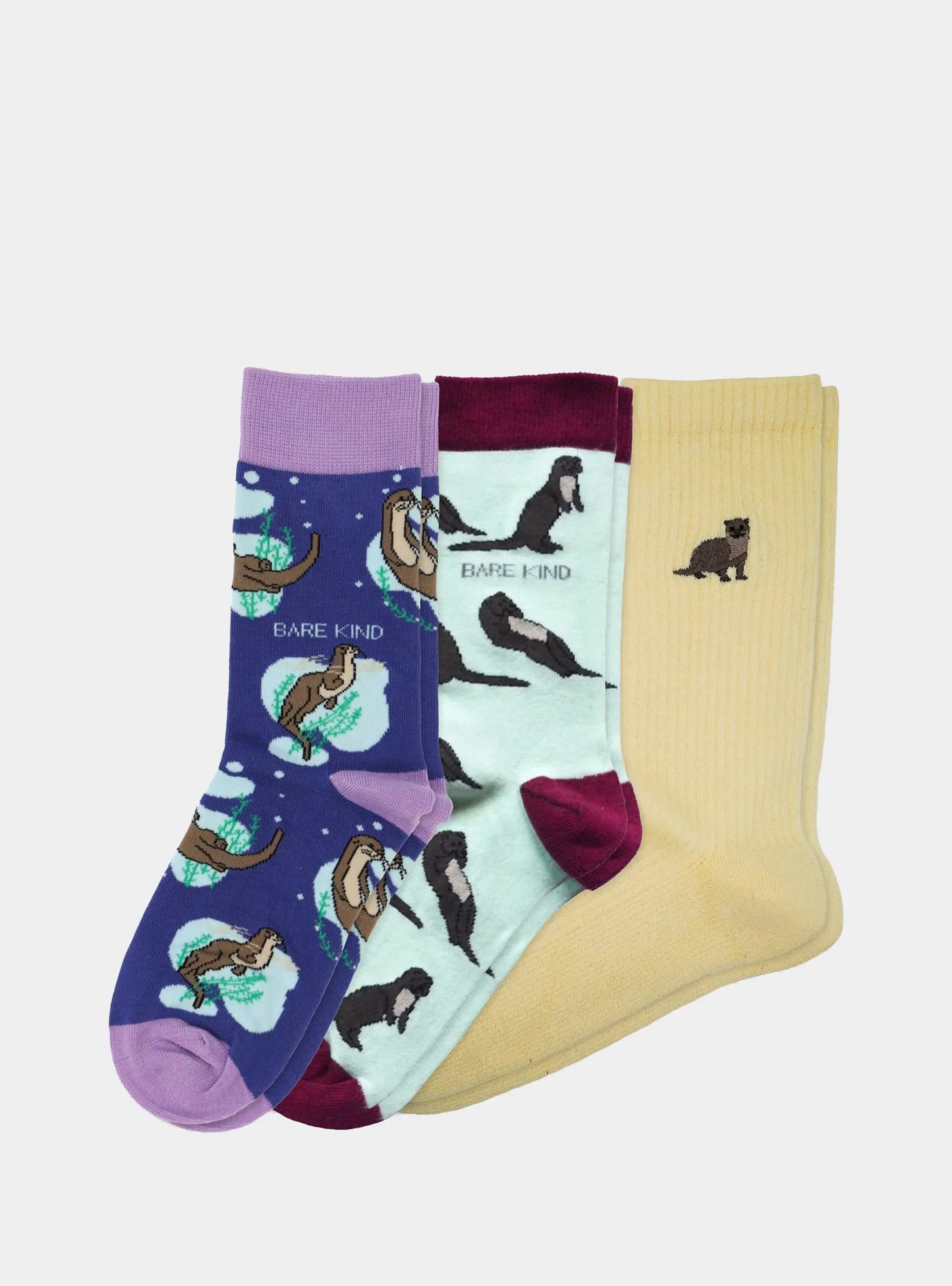 The Otter 3 Pack Bamboo Sock Set Bare Kind