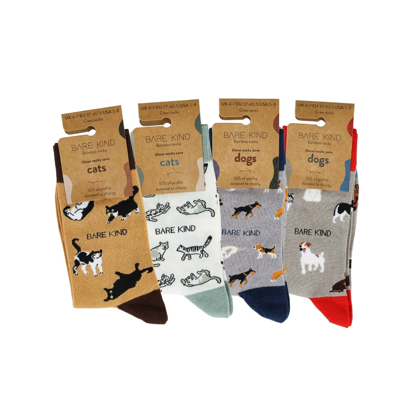 The Paws & Claws Bamboo Sock Set Bare Kind