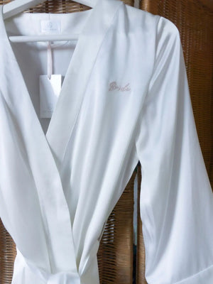 Withe with "Bride" embroidered
