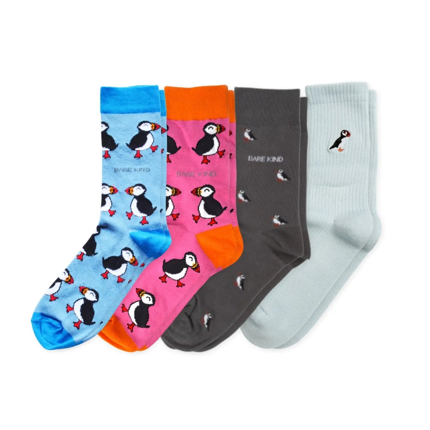 The Puffin 4 Pack Bamboo Sock Set Bare Kind
