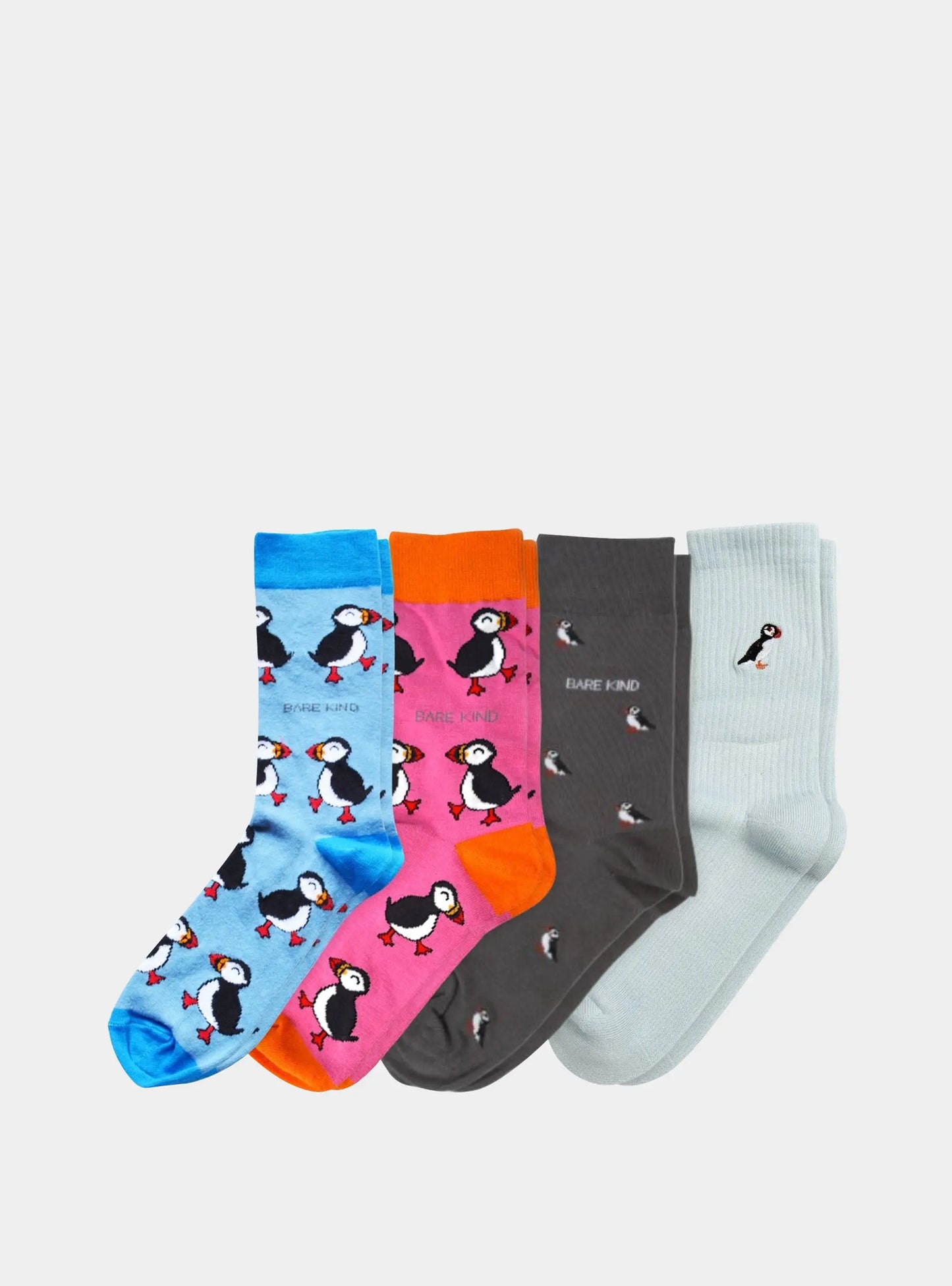 The Puffin 4 Pack Bamboo Sock Set Bare Kind