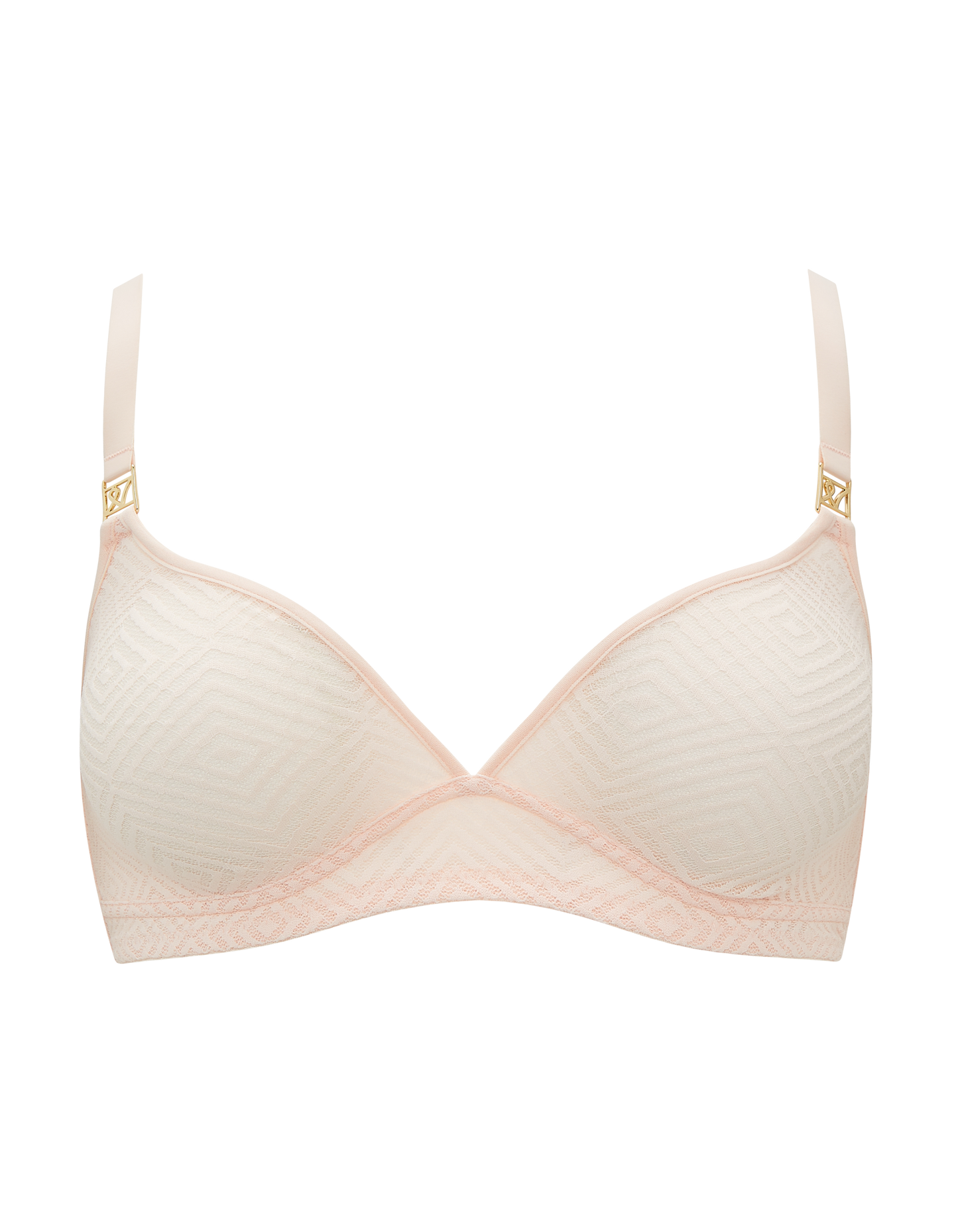 The Sheer Deco Easy Does It Bralette - Blush Pink Nudea