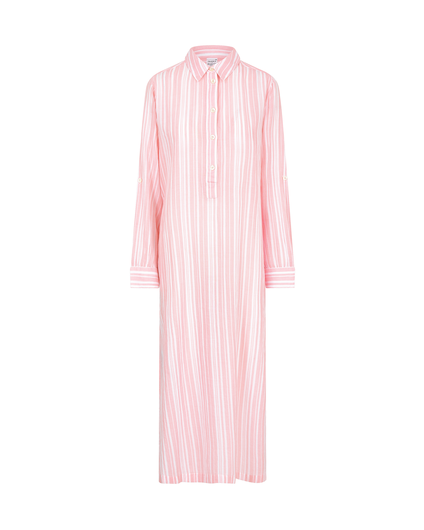The Maxi Shirt - Fondant Pink Stripe Nudea