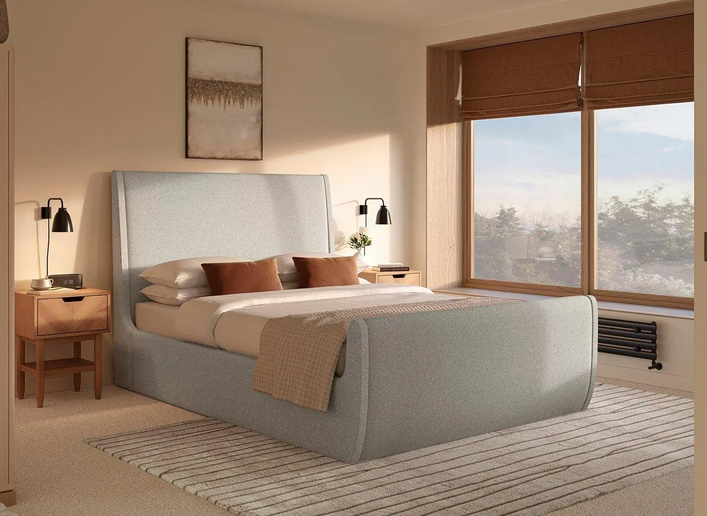 Thetford Upholstered Bed Frame - Grey Dreams