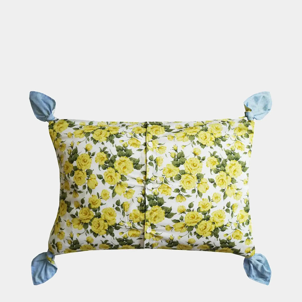 Tie Corner Oblong Cushion Made With Liberty Fabric POPPY DAY SKY & CARLINE ROSE Coco & Wolf