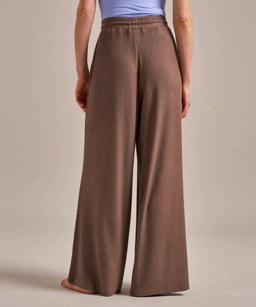 Tie Waist Ribbed Wide Leg Trouser BAM Clothing