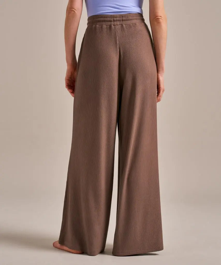 Tie Waist Ribbed Wide Leg Trouser BAM Clothing