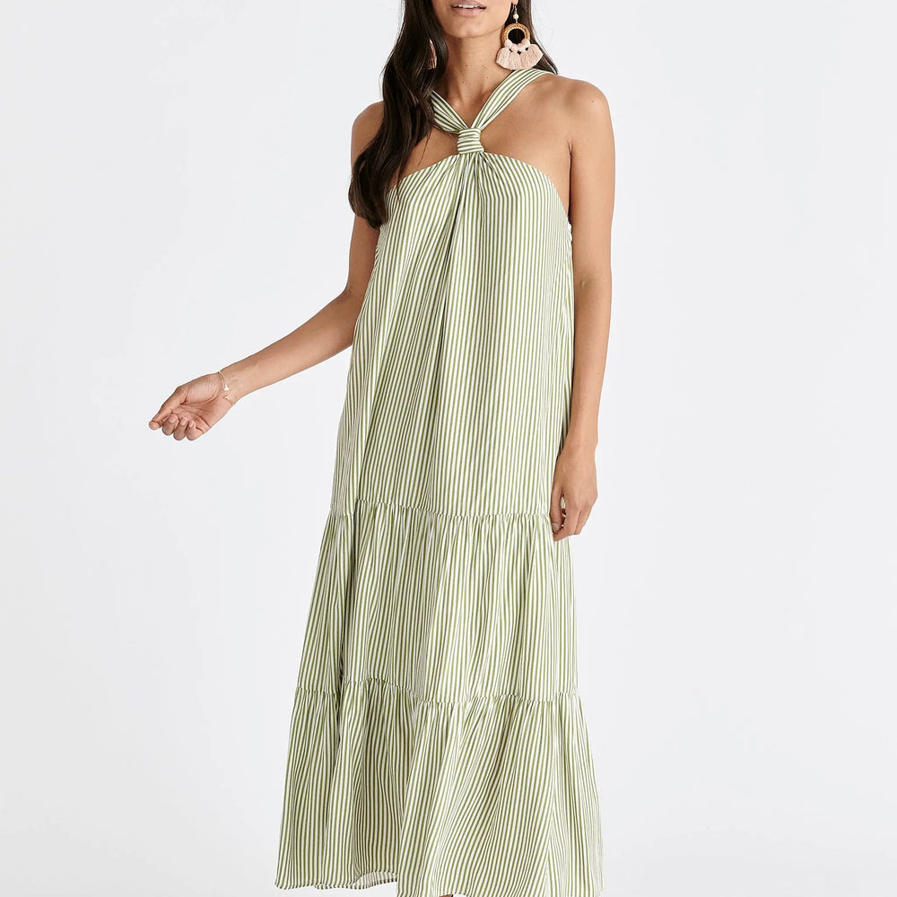 Tiered Halterneck Maxi Dress Paisie