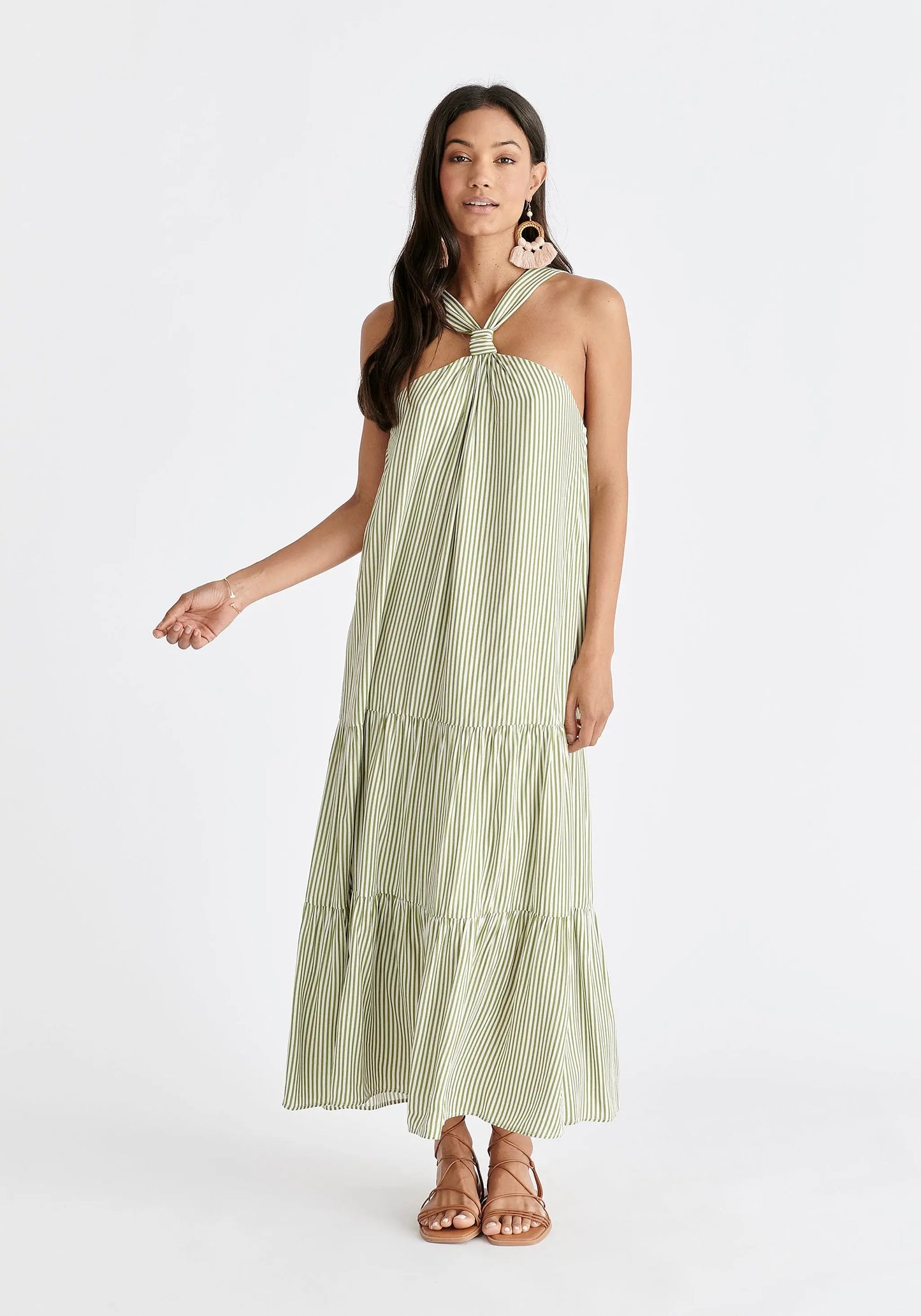 Tiered Halterneck Maxi Dress Paisie
