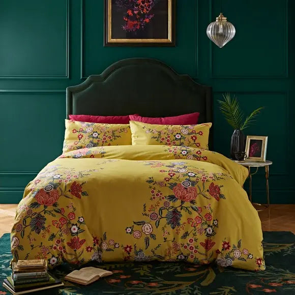 Tiverton Floral Trail Cotton Sateen Duvet Cover and Pillowcase Set Dunelm