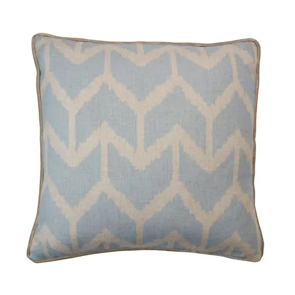 Togo Powder, Sustainable Feather, Cushion Linen Blend & Viscose Blend Ikat Andrew Martin