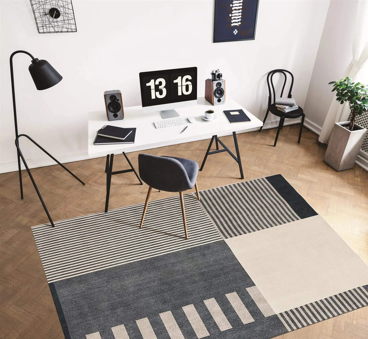 Tokyo Geo Blocks Blue Rug The Rugs