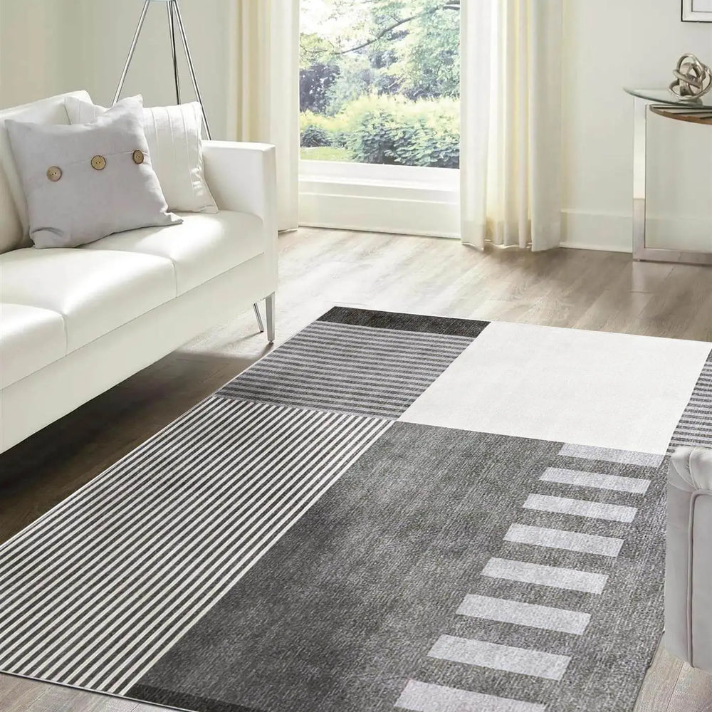 Tokyo Geo Blocks Grey Rug The Rugs