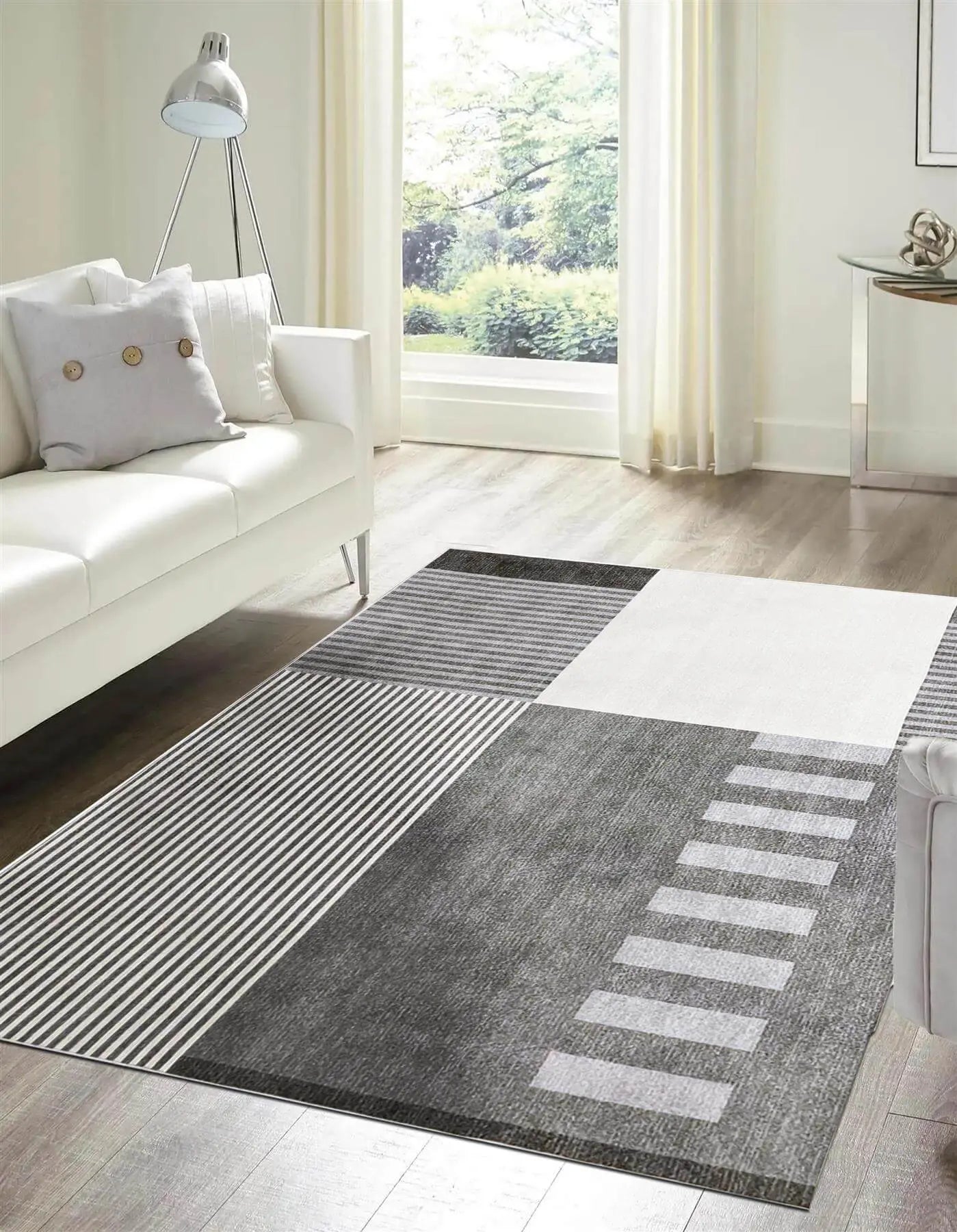 Tokyo Geo Blocks Grey Rug The Rugs