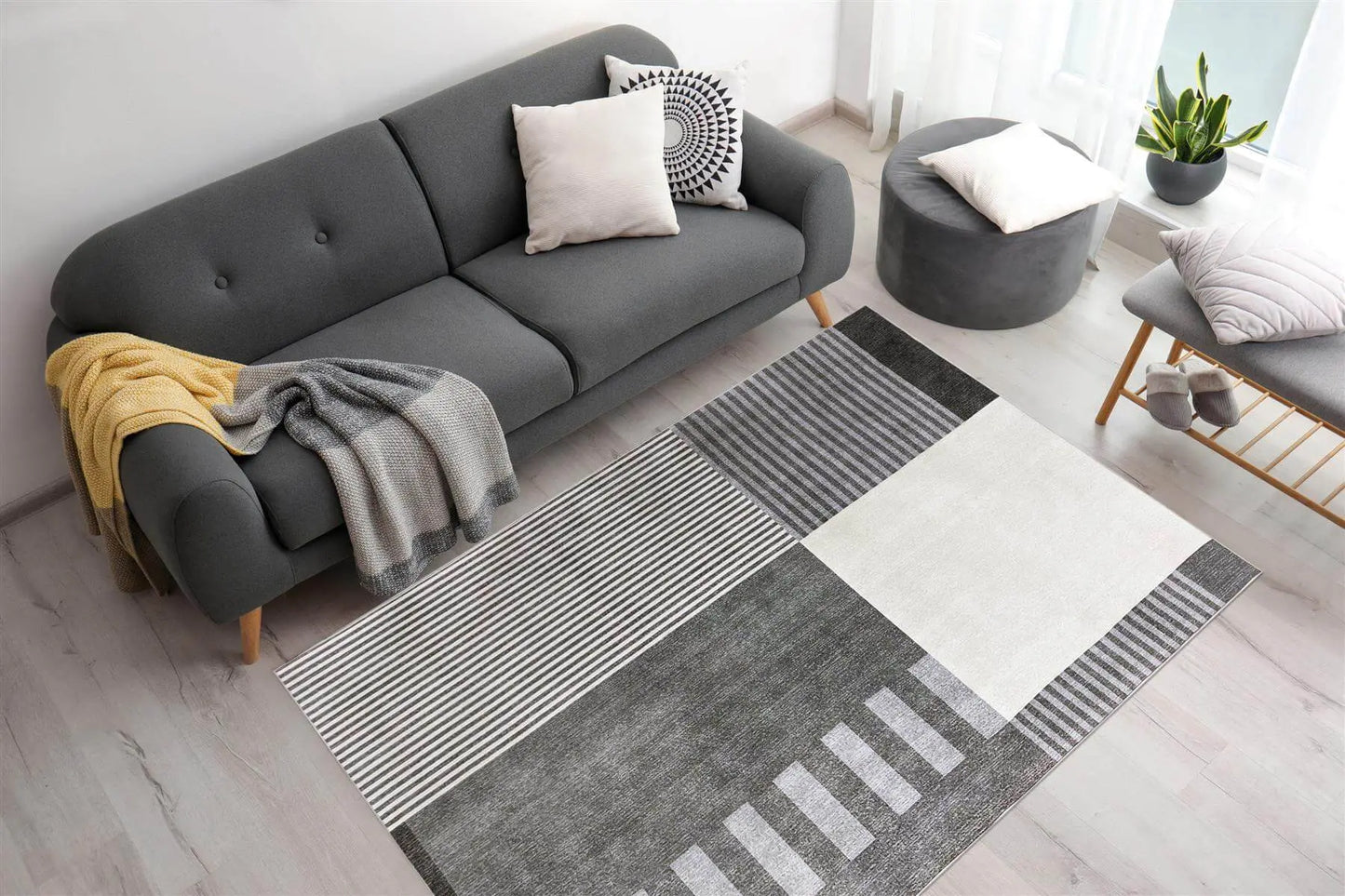 Tokyo Geo Blocks Grey Rug The Rugs