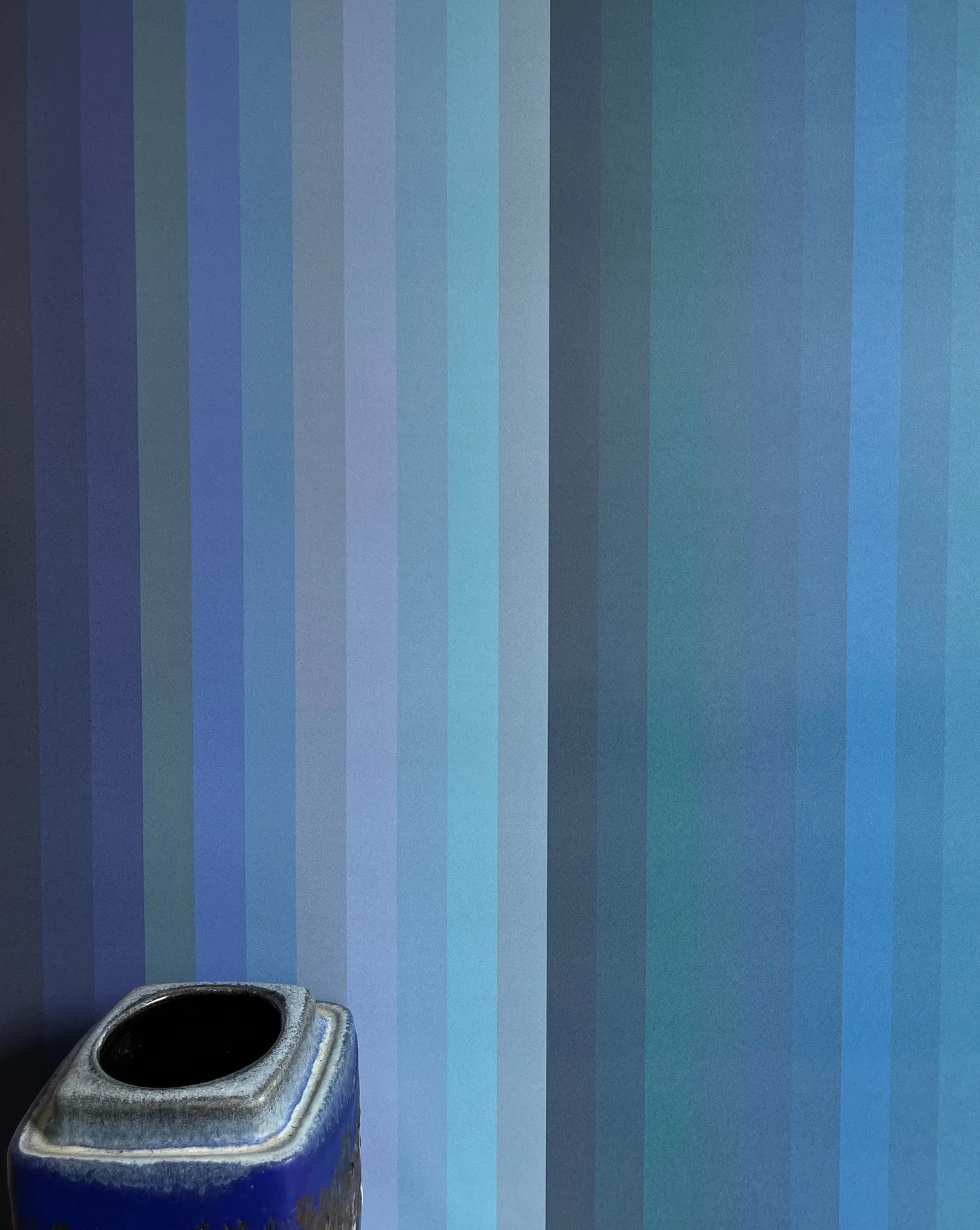 Tonal Stripe Wallpaper - Indigo Sharon Jane