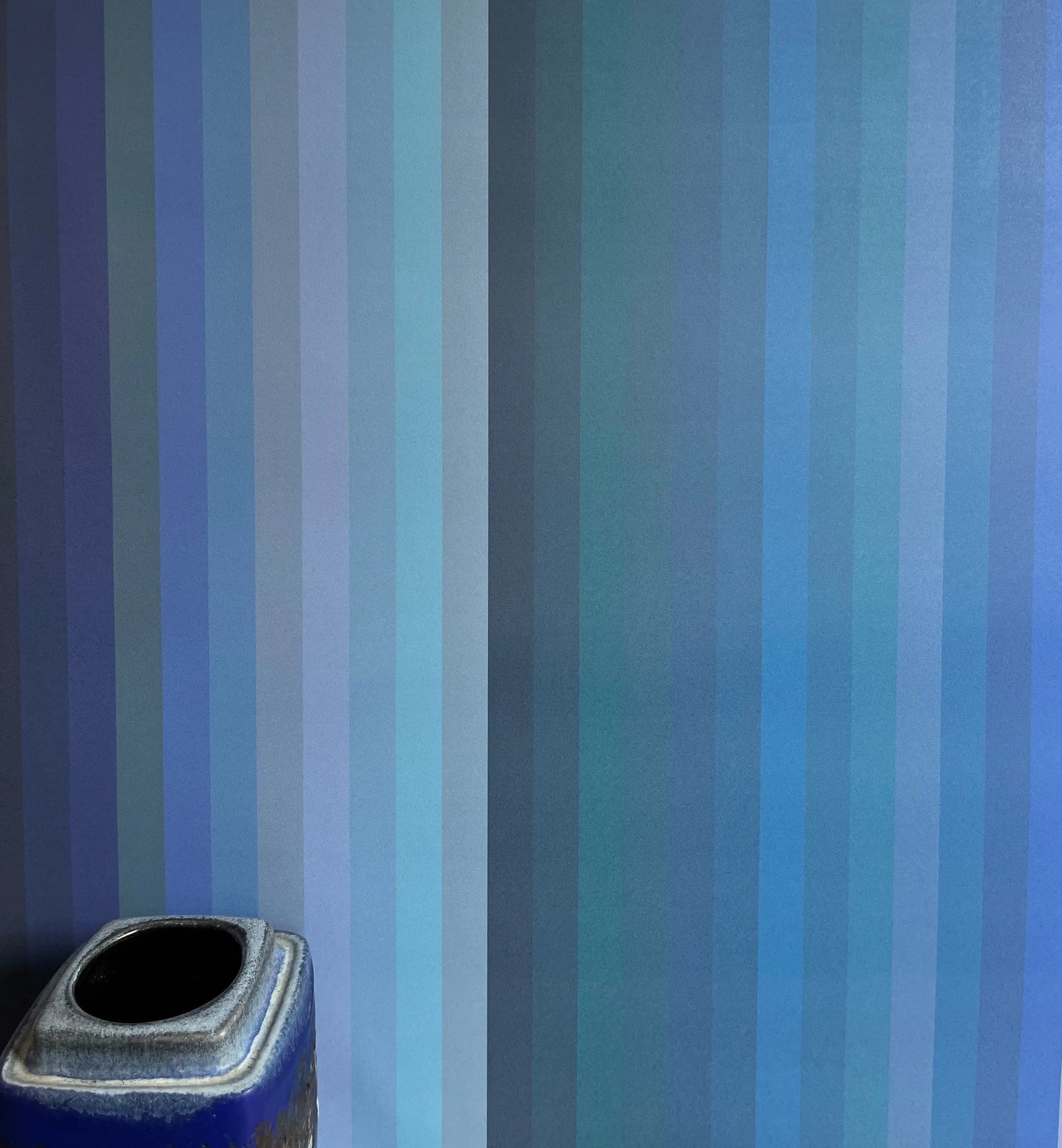 Tonal Stripe Wallpaper - Indigo Sharon Jane