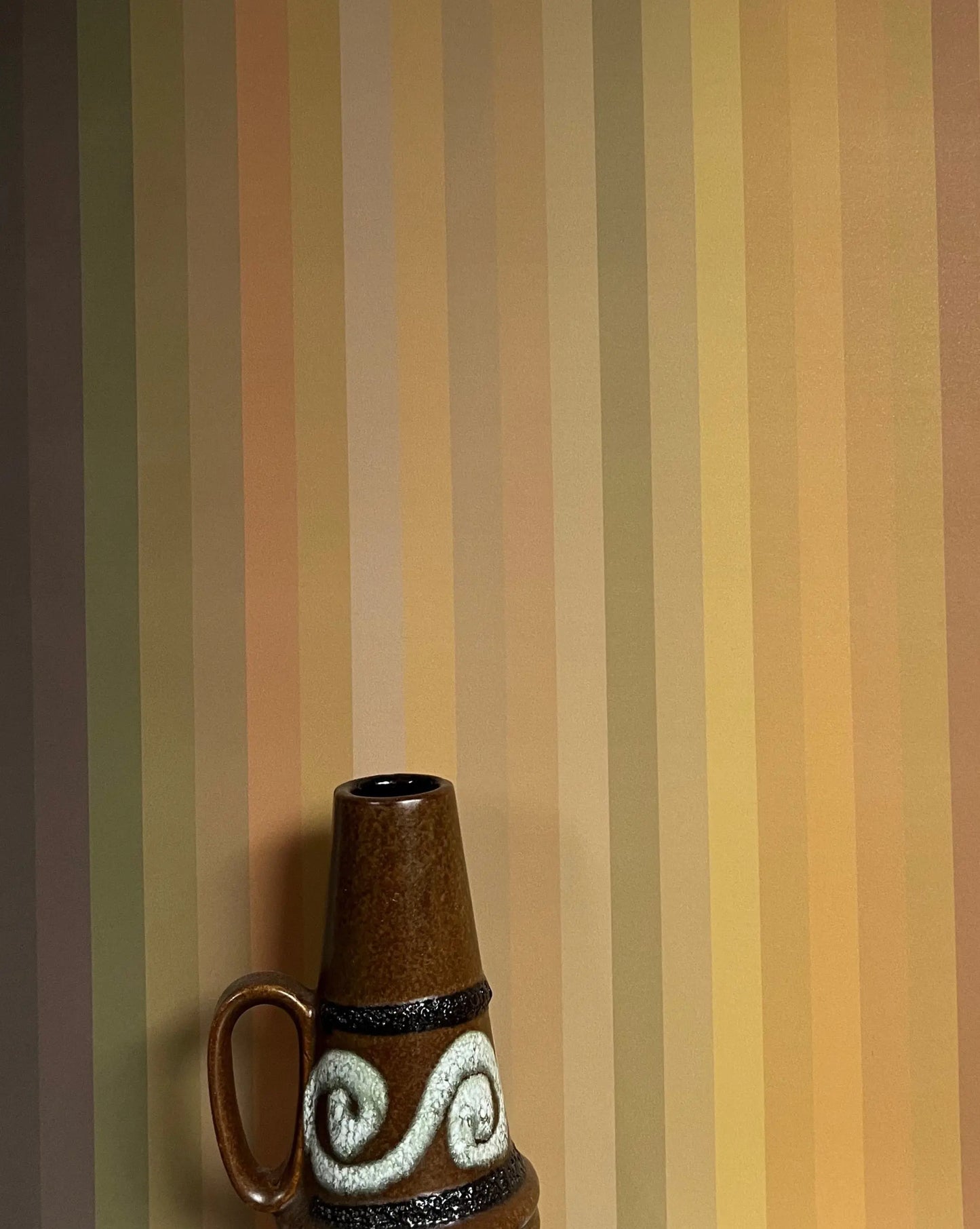 Tonal Stripe Wallpaper - Ochre Sharon Jane