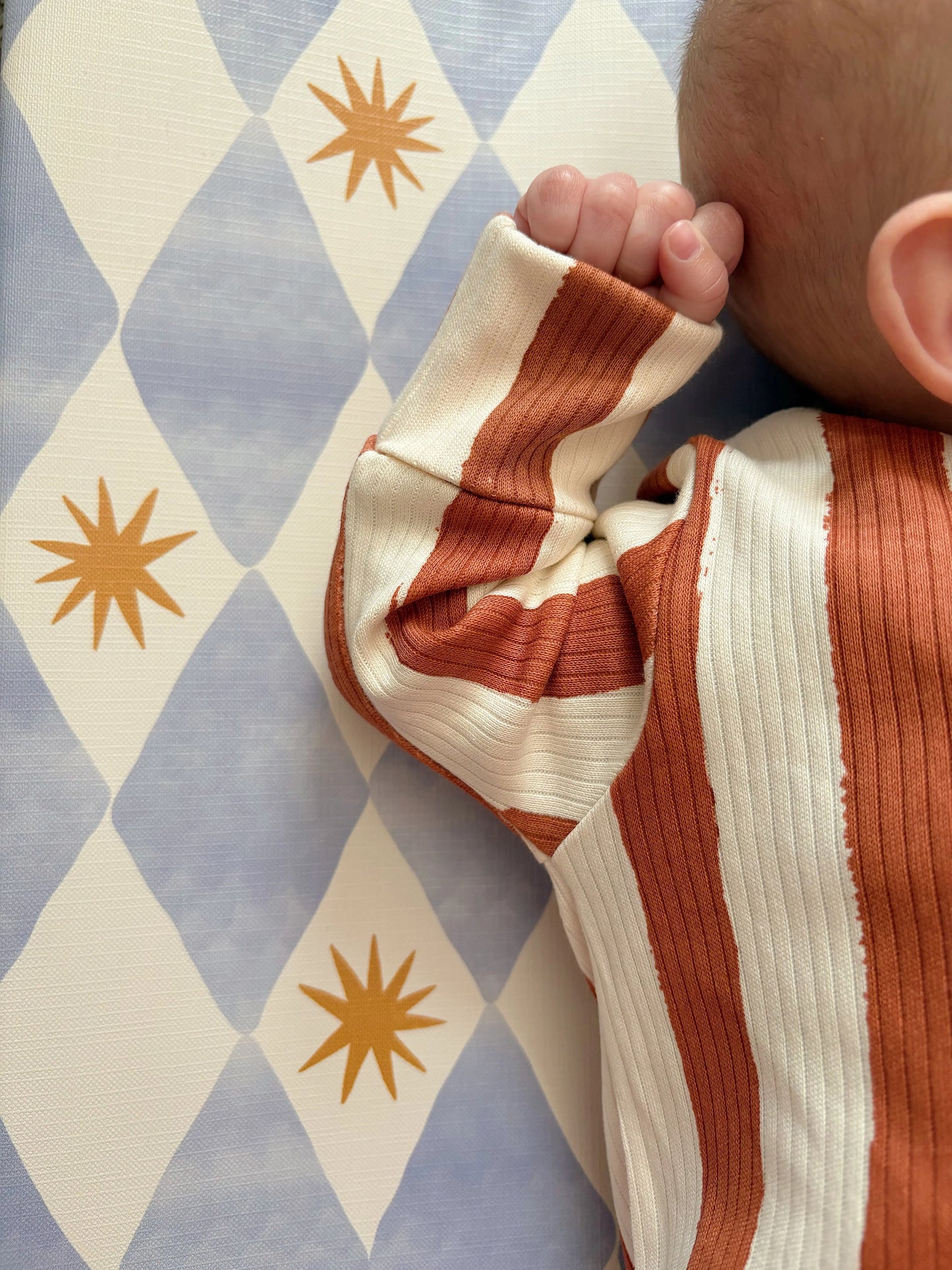 Travel Changing Mat - Blue Harlequin Bobbin and Bumble