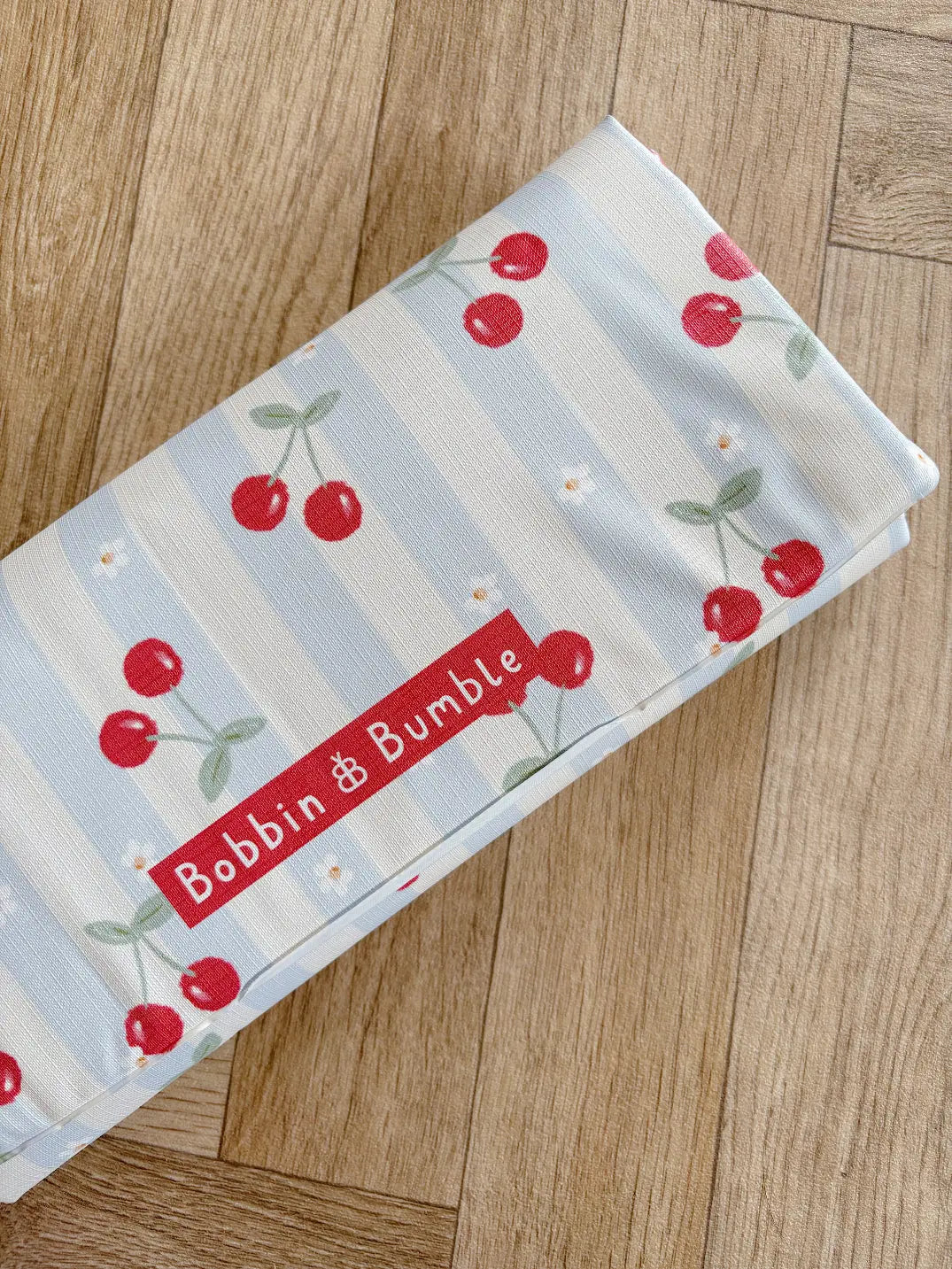 Travel Changing Mat - Cherry Stripe Bobbin and Bumble