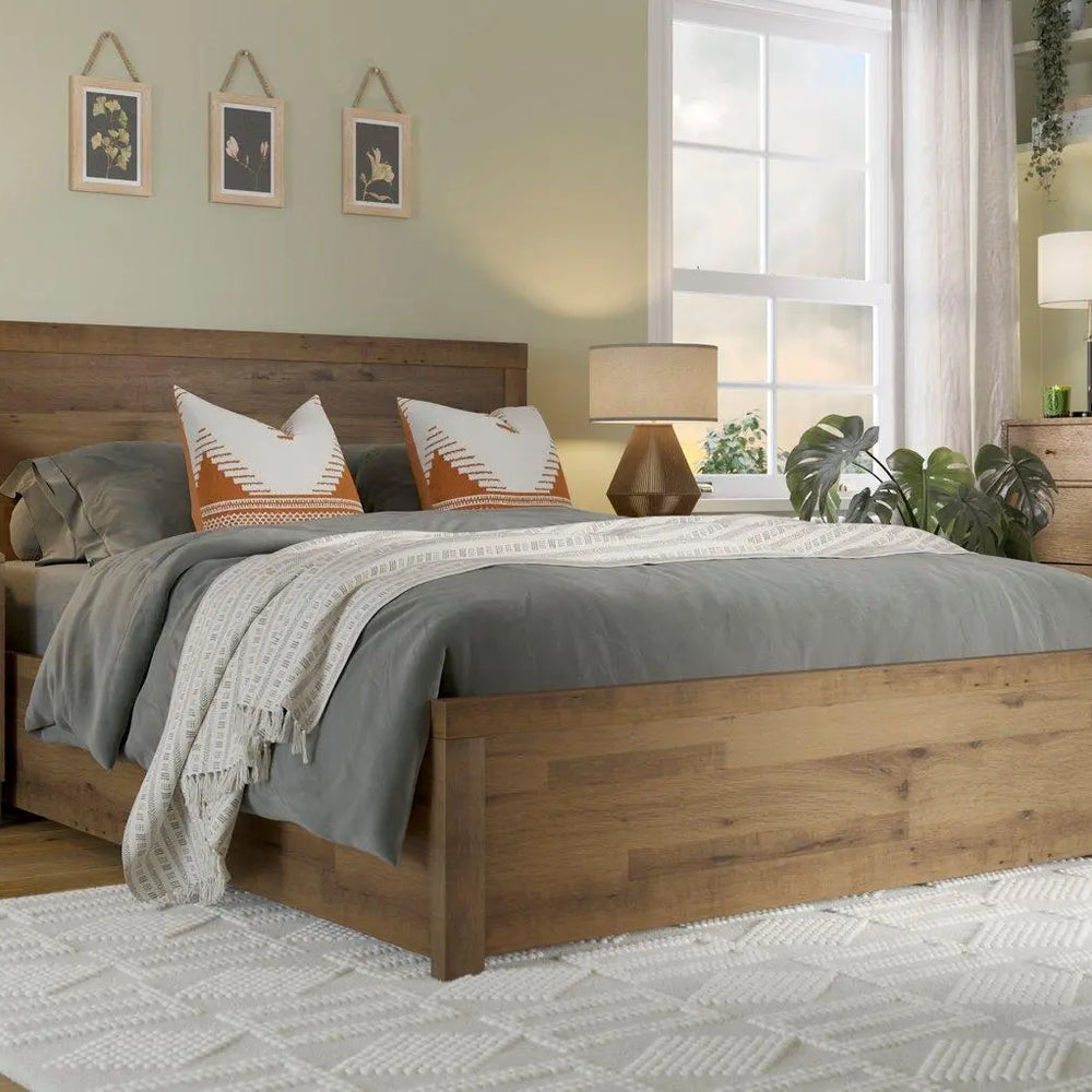 Tribeca Wooden Ottoman Bed Frame - Brown Dreams