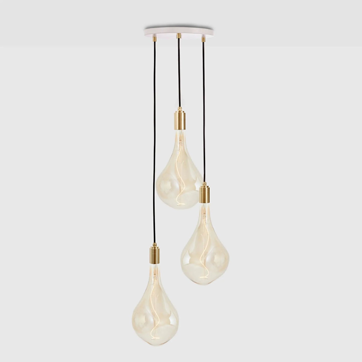 Triple Pendant in Brass + Voronoi III Tala