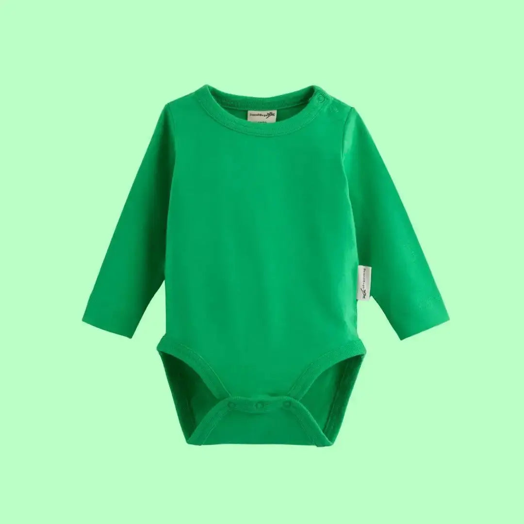 Tropical Green Kids Organic Long Sleeve Vest ScandiBugs