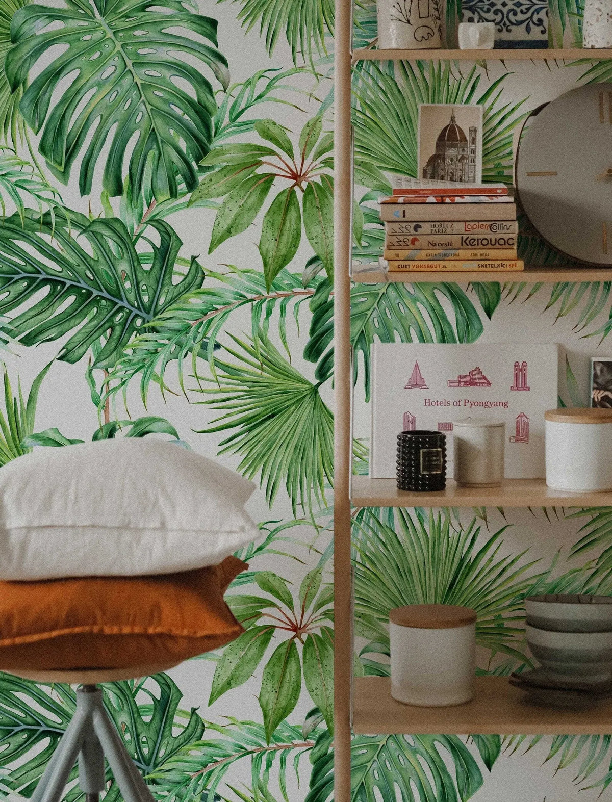 Tropical Leaves Peel and Stick Wallpaper | Removable Monstera Palms Mural | Eco Friendly Wall Decor ClickWalls