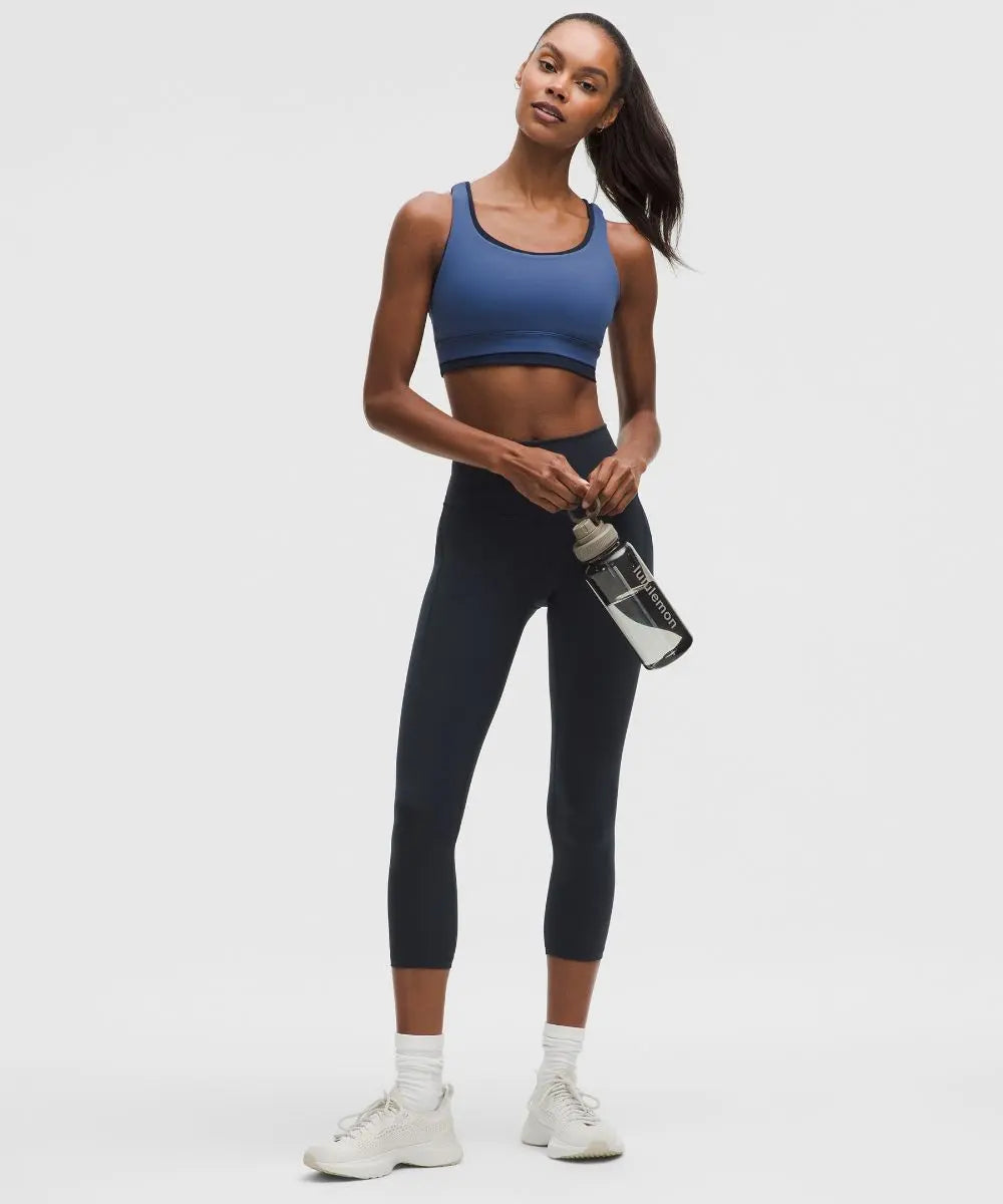 True Navy Women's Wunder Train High-Rise Crop Leggings with Pockets Lululemon