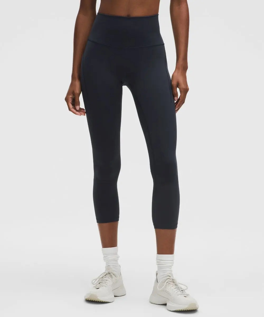 True Navy Women's Wunder Train High-Rise Crop Leggings with Pockets Lululemon