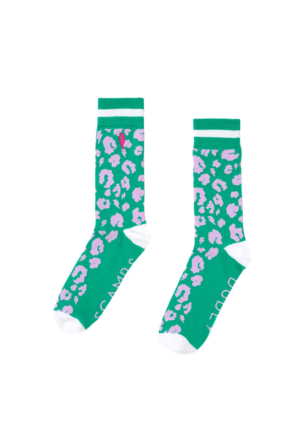 Turquoise with Pink Leopard Sport Socks Scamp & Dude