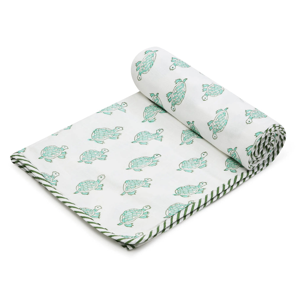 Turtle Muslin Blanket Moochic