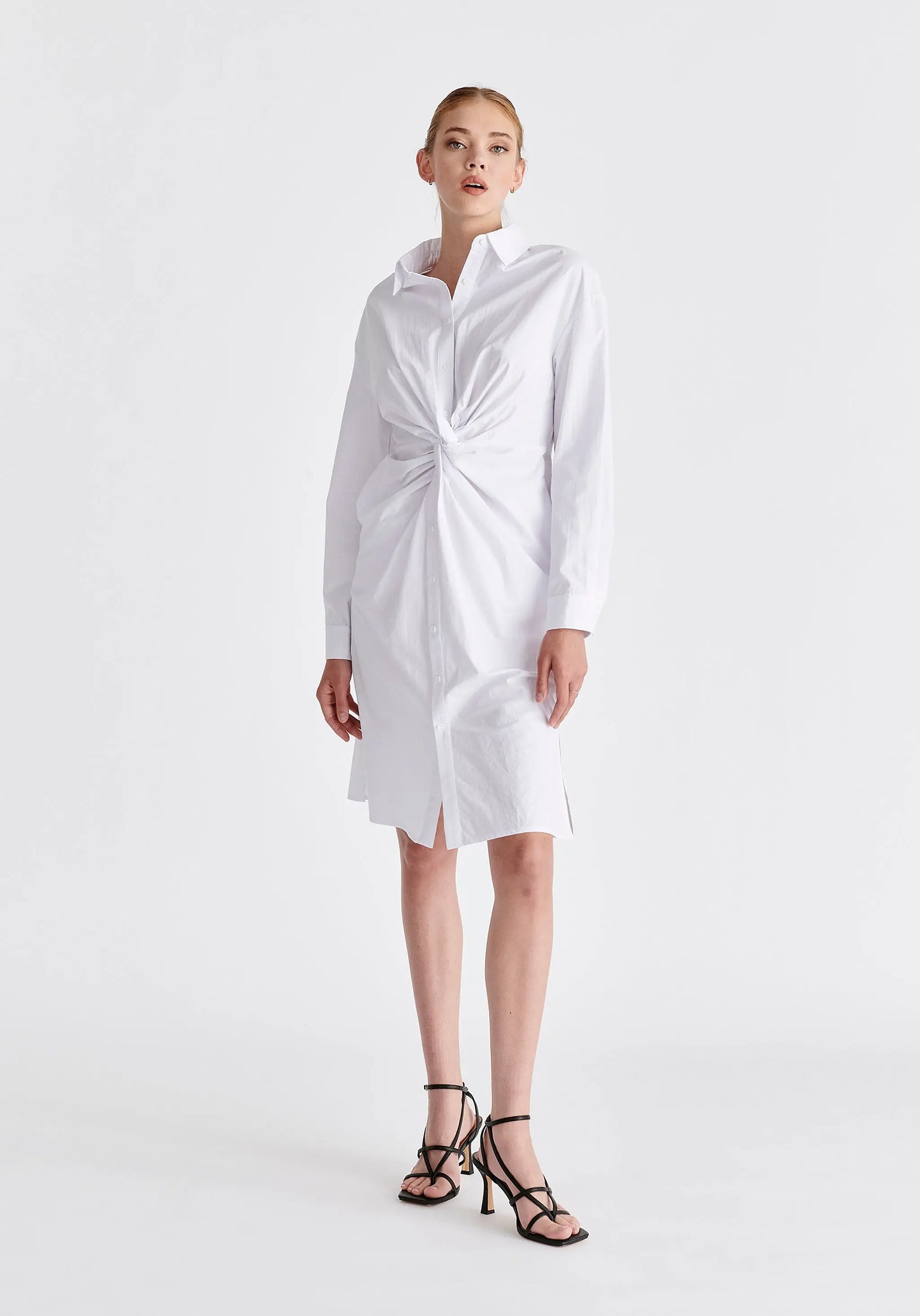 Twist Detail Shirt Dress Paisie