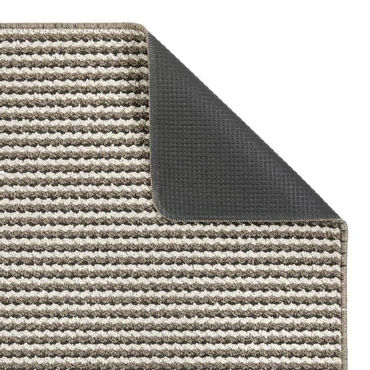 Twist Stripe Washable Mat and Runner Beige The Rugs