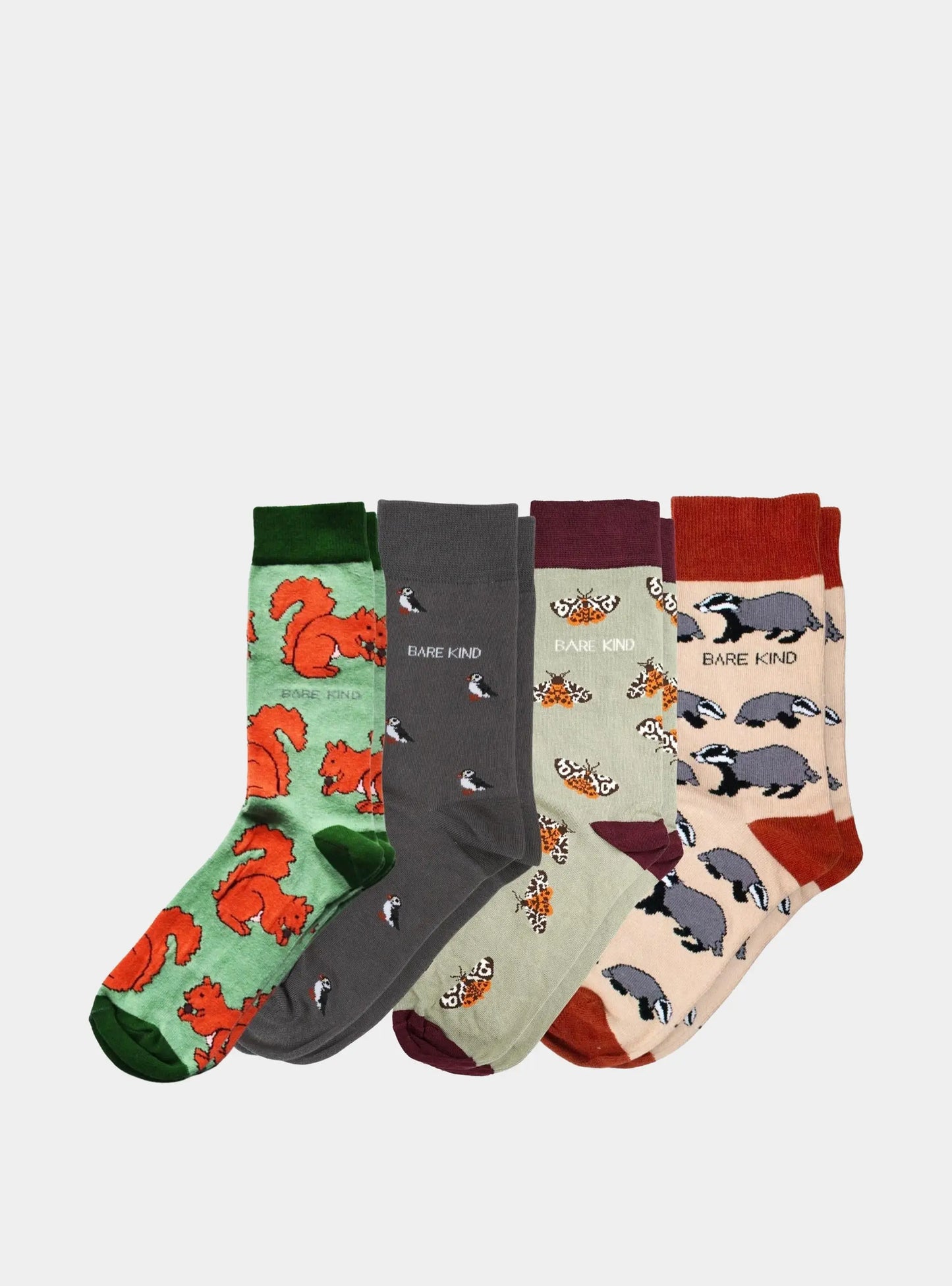 UK Wildlife Bundle of 4 Bamboo Sock Set Bare Kind