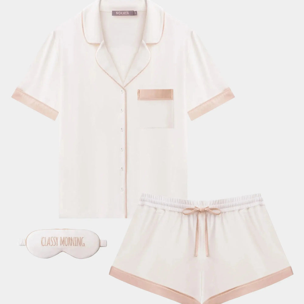 Unbleached Cotton Women's Bamboo Short Pyjama Set NOKAYA