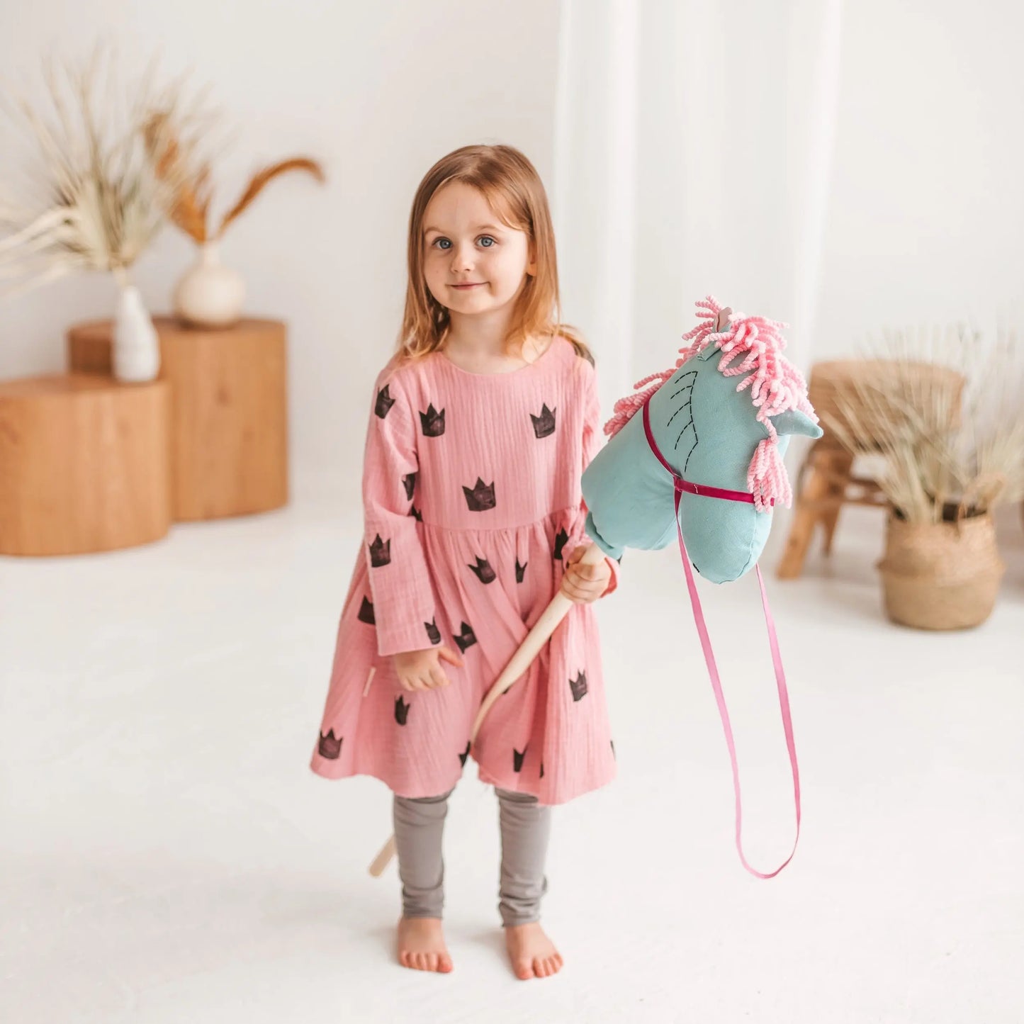 Unicorn Hobby Horse Stick Toy in Turquoise MINICAMP