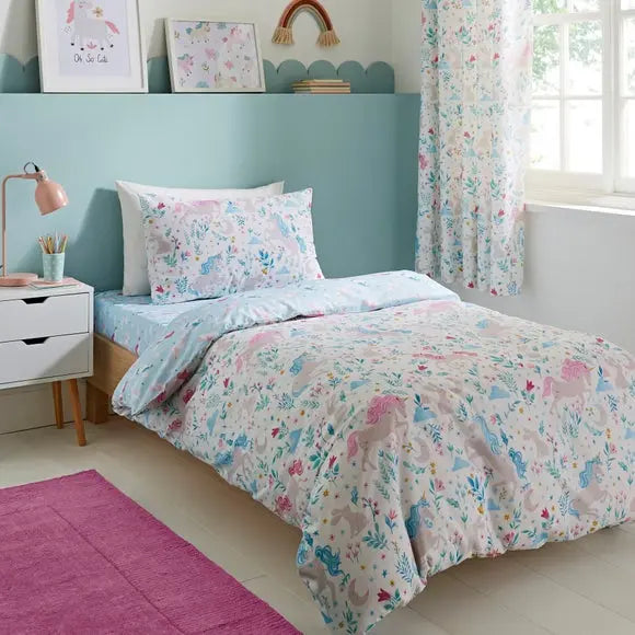 Unicorn Meadow Polycotton Duvet Cover & Pillowcase Set Dunelm