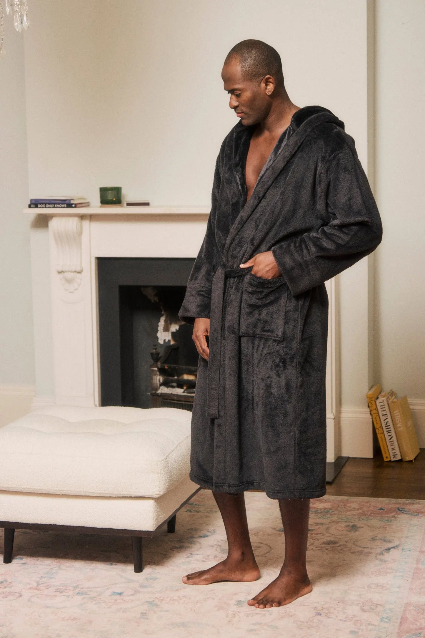 Unisex Black Luxe Snuggle Dressing Gown MAMU Dream