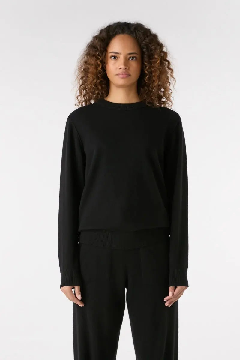 Unisex Cashmere Crewneck - Black Bamford