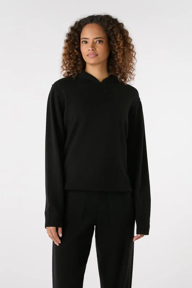 Unisex Cashmere Hoodie - Black Bamford
