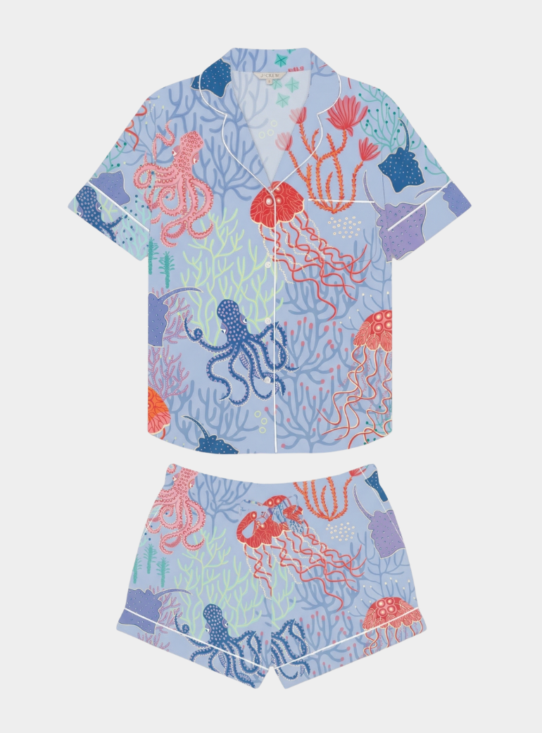 Blue Sea Women's Short Sleeve Cotton Pyjama Short Set Myza