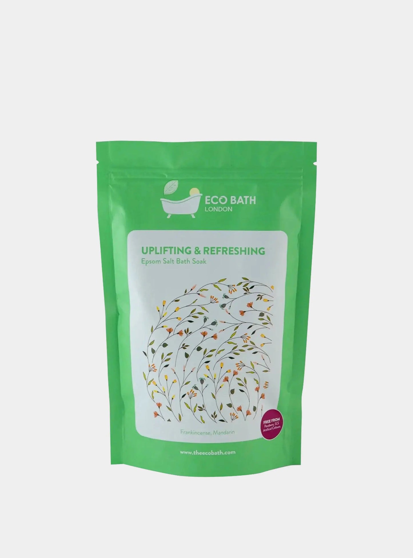 Uplifting and Refreshing Epsom Salt Bath Soak Pouch | 500g & 1000g Eco Bath London