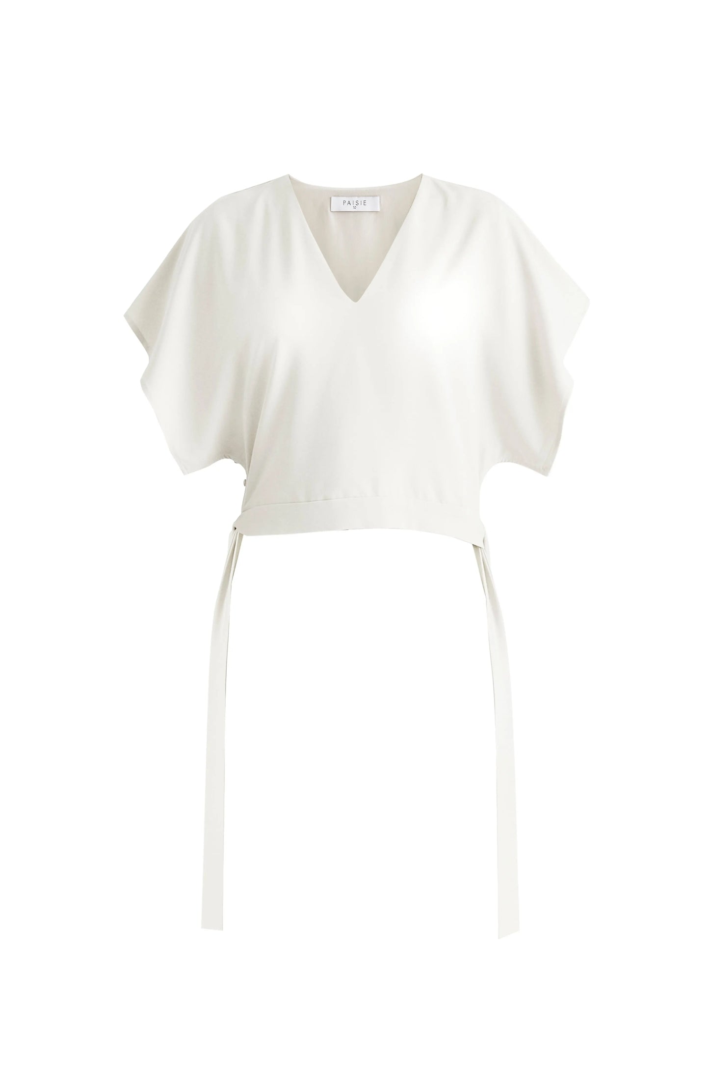V-Neck Side Tie Top With Batwing Sleeves Paisie