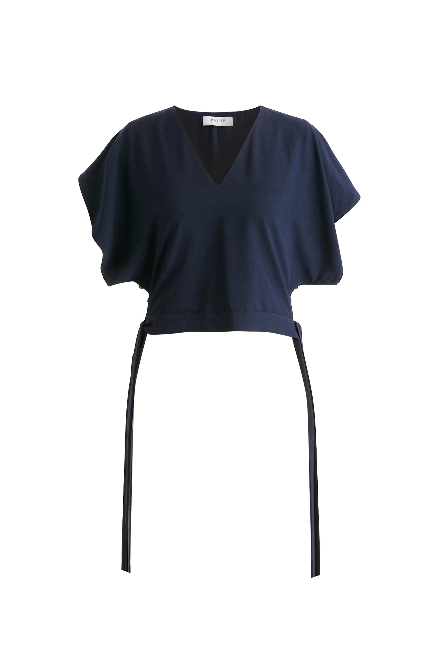 V-Neck Side Tie Top With Batwing Sleeves Paisie