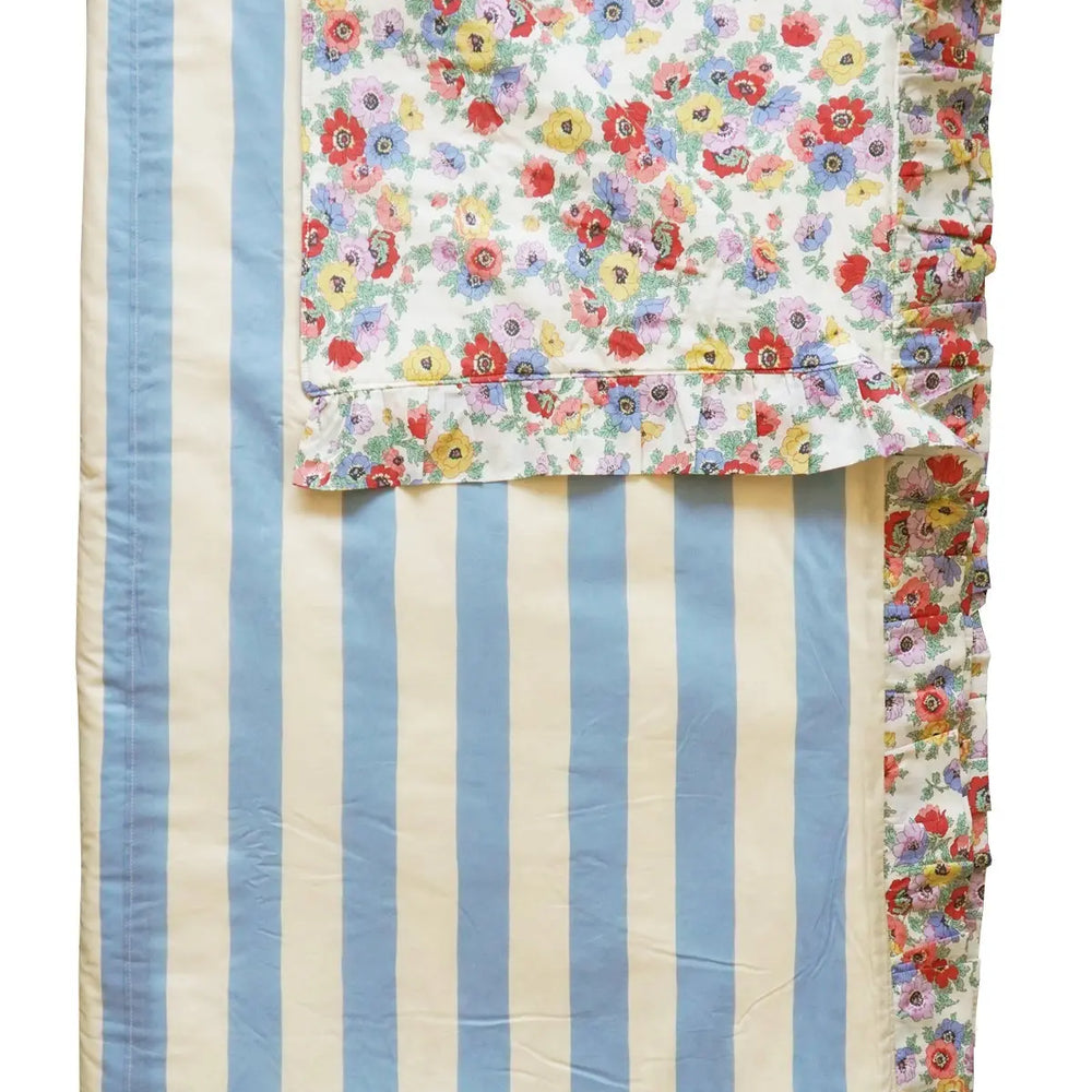 VACATION STRIPE & MADELEINE Liberty Reversible Ruffle Edge Bedspread Coco & Wolf