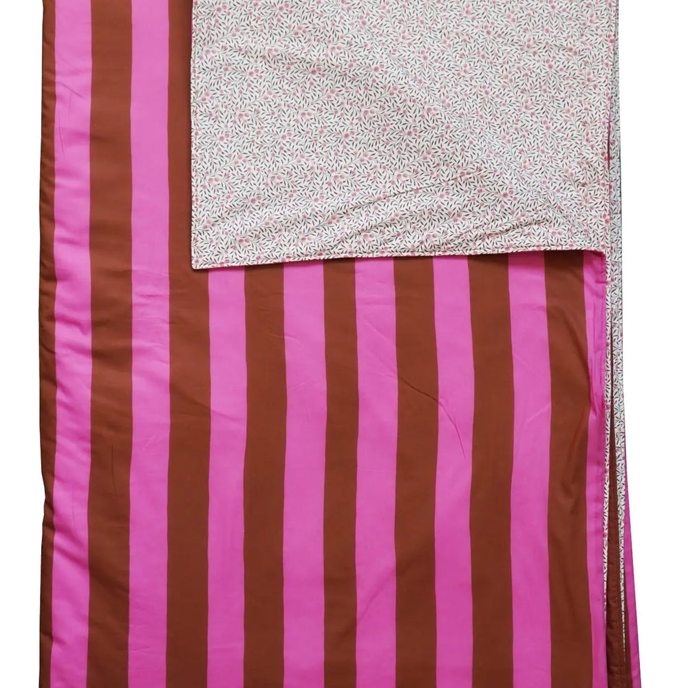 VACATION STRIPE & MYRTLE Liberty Reversible Stitch Border Bedspread Coco & Wolf