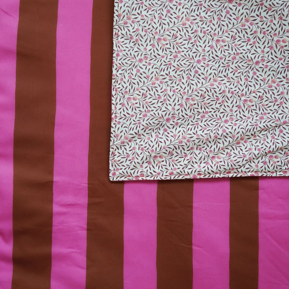 VACATION STRIPE & MYRTLE Liberty Reversible Stitch Border Bedspread Coco & Wolf