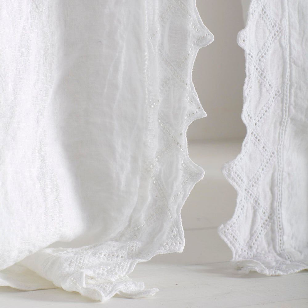 White Violet 100% Linen Loop Top Curtain (Single) The Secret Linen Store